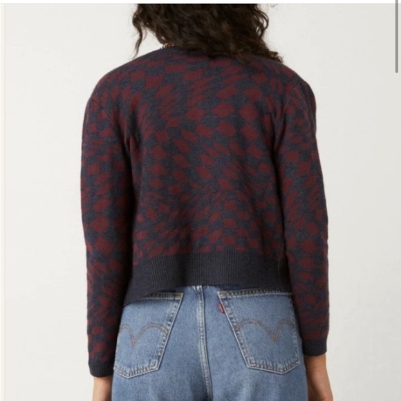 DAYDREAMER PLUM BERRY WAVE FITTED CARDIGAN - Picture 5 of 16